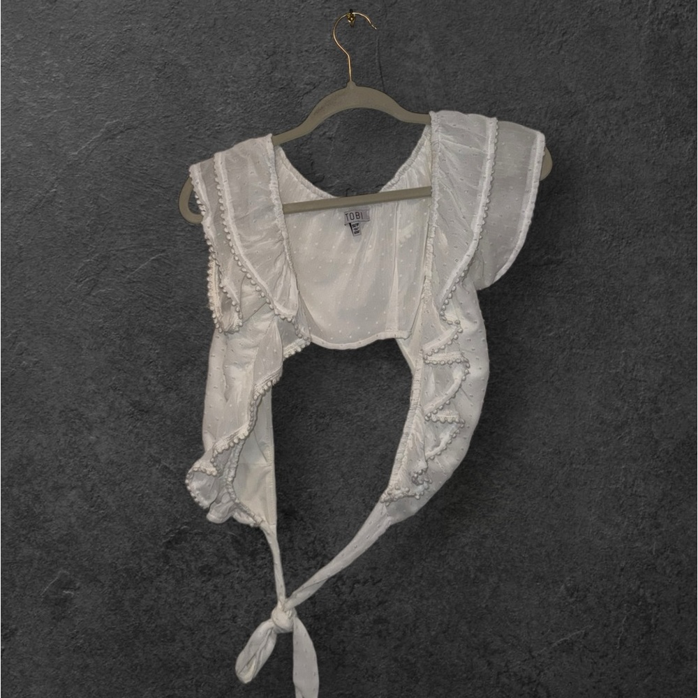 White tie crop top blouse